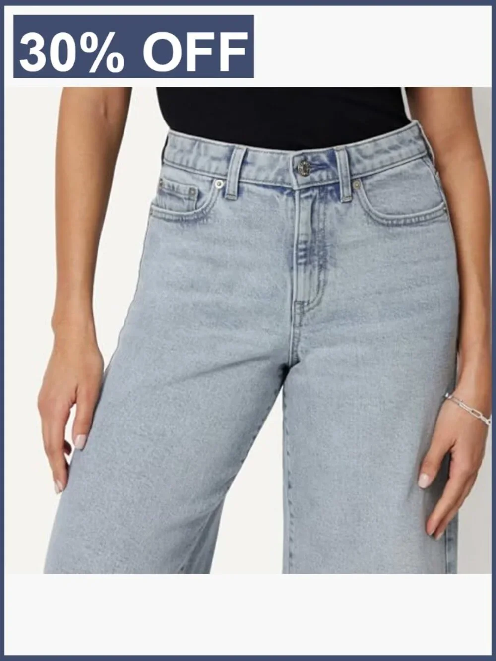 Women's Relaxed-Fit Mid-Rise Long Jean Shorts Bermuda Denim Stretch